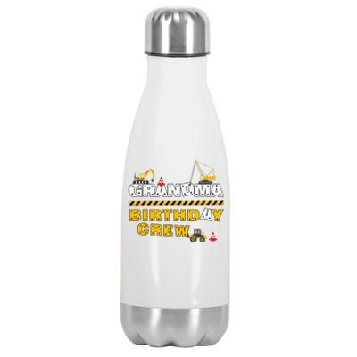 Grandma Birthday Crew Construction Family Birthday Party Stainless Steel Insulated Water Bottle