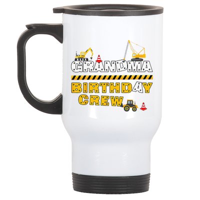 Grandma Birthday Crew Construction Family Birthday Party Stainless Steel Travel Mug