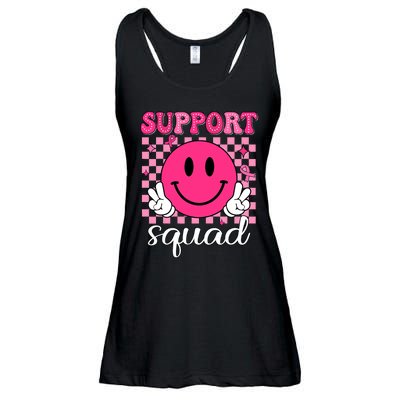 Groovy Breast Cancer Awareness Support Squad Ladies Essential Flowy Tank