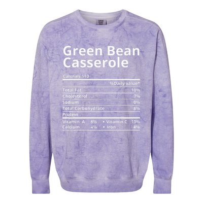 Green Bean Casserole Nutrition Facts Thanksgiving Christmas Colorblast Crewneck Sweatshirt