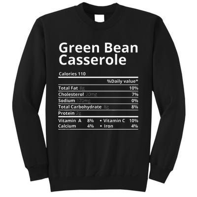 Green Bean Casserole Nutrition Facts Thanksgiving Christmas Sweatshirt