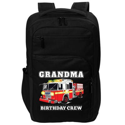 Grandma Birthday Crew Fire Truck Firefighter Fireman Party Impact Tech Backpack