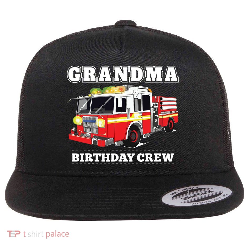 Grandma Birthday Crew Fire Truck Firefighter Fireman Party Flatbill Hat