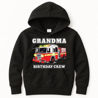 Grandma Birthday Crew Fire Truck Firefighter Fireman Party Kids Hoodie