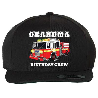 Grandma Birthday Crew Fire Truck Firefighter Fireman Party Wool Snapback Cap
