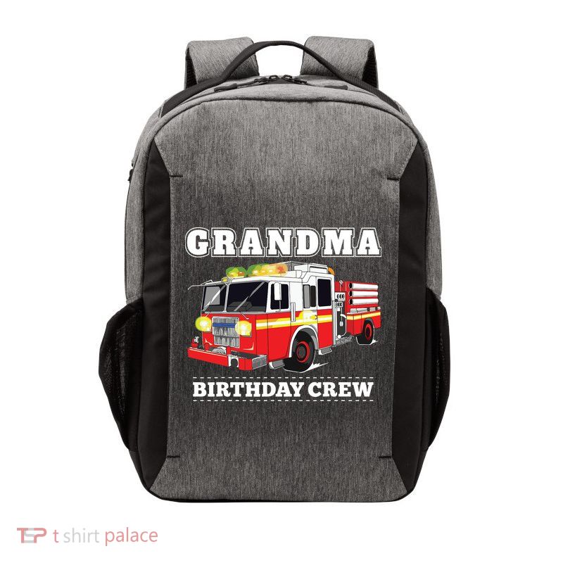 Grandma Birthday Crew Fire Truck Firefighter Fireman Party Vector Backpack