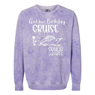 Golden Birthday Cruise Squad 2024 Holiday Trip Family Matching Colorblast Crewneck Sweatshirt