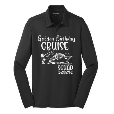 Golden Birthday Cruise Squad 2024 Holiday Trip Family Matching Silk Touch Performance Long Sleeve Polo