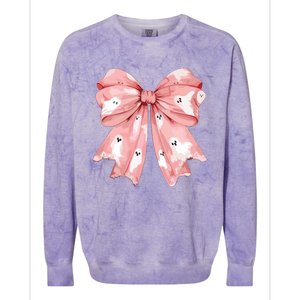 Ghost Bow Coquette Colorblast Crewneck Sweatshirt