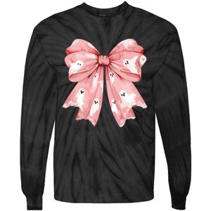 Ghost Bow Coquette Tie-Dye Long Sleeve Shirt