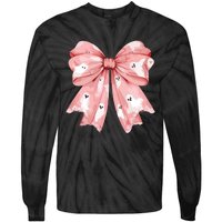 Ghost Bow Coquette Tie-Dye Long Sleeve Shirt