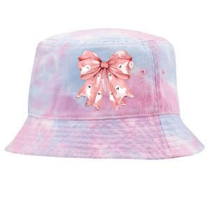 Ghost Bow Coquette Tie-Dyed Bucket Hat