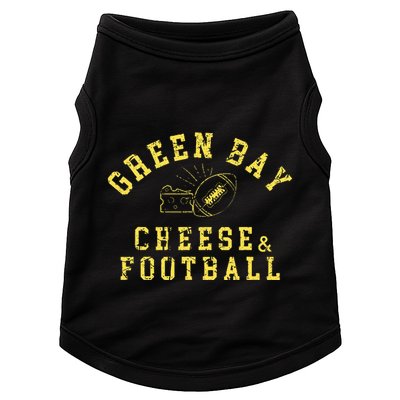 Green Bay Cheese & Football Distressed Gift Doggie Tank