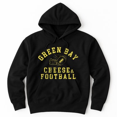 Green Bay Cheese & Football Distressed Gift Hoodie