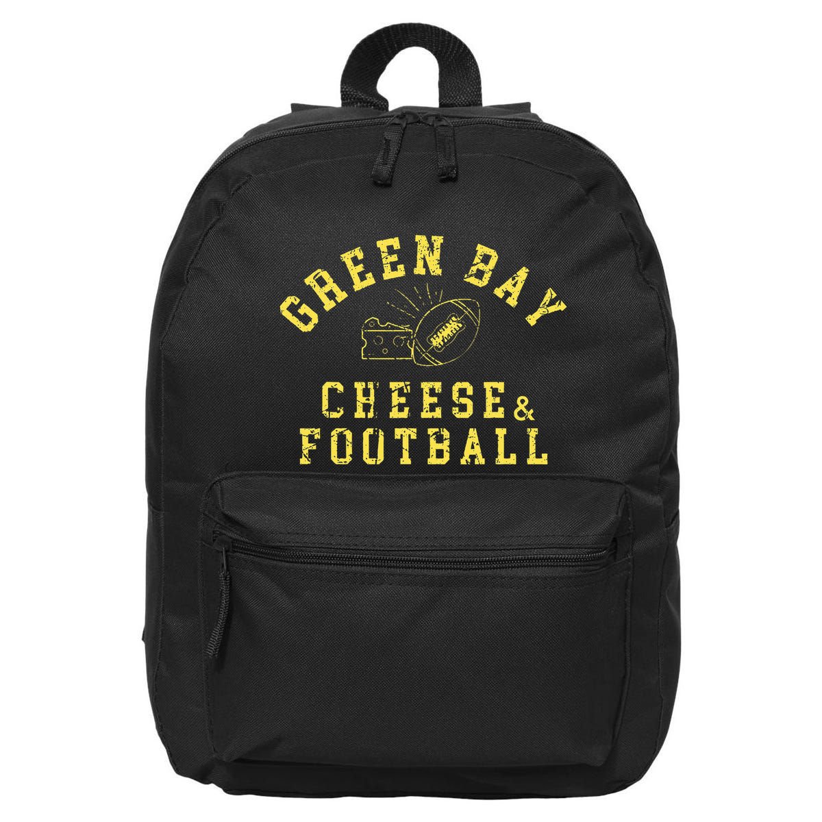 Green Bay Cheese & Football Distressed Gift 16 in Basic Backpack