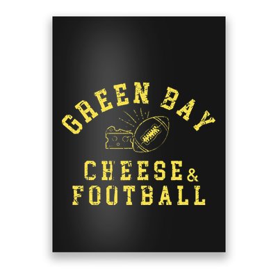 Green Bay Cheese & Football Distressed Gift Poster
