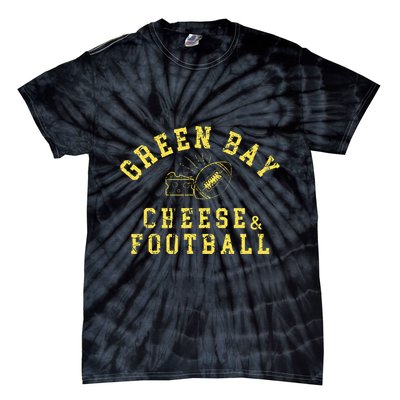 Green Bay Cheese & Football Distressed Gift Tie-Dye T-Shirt