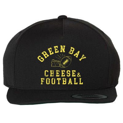 Green Bay Cheese & Football Distressed Gift Wool Snapback Cap