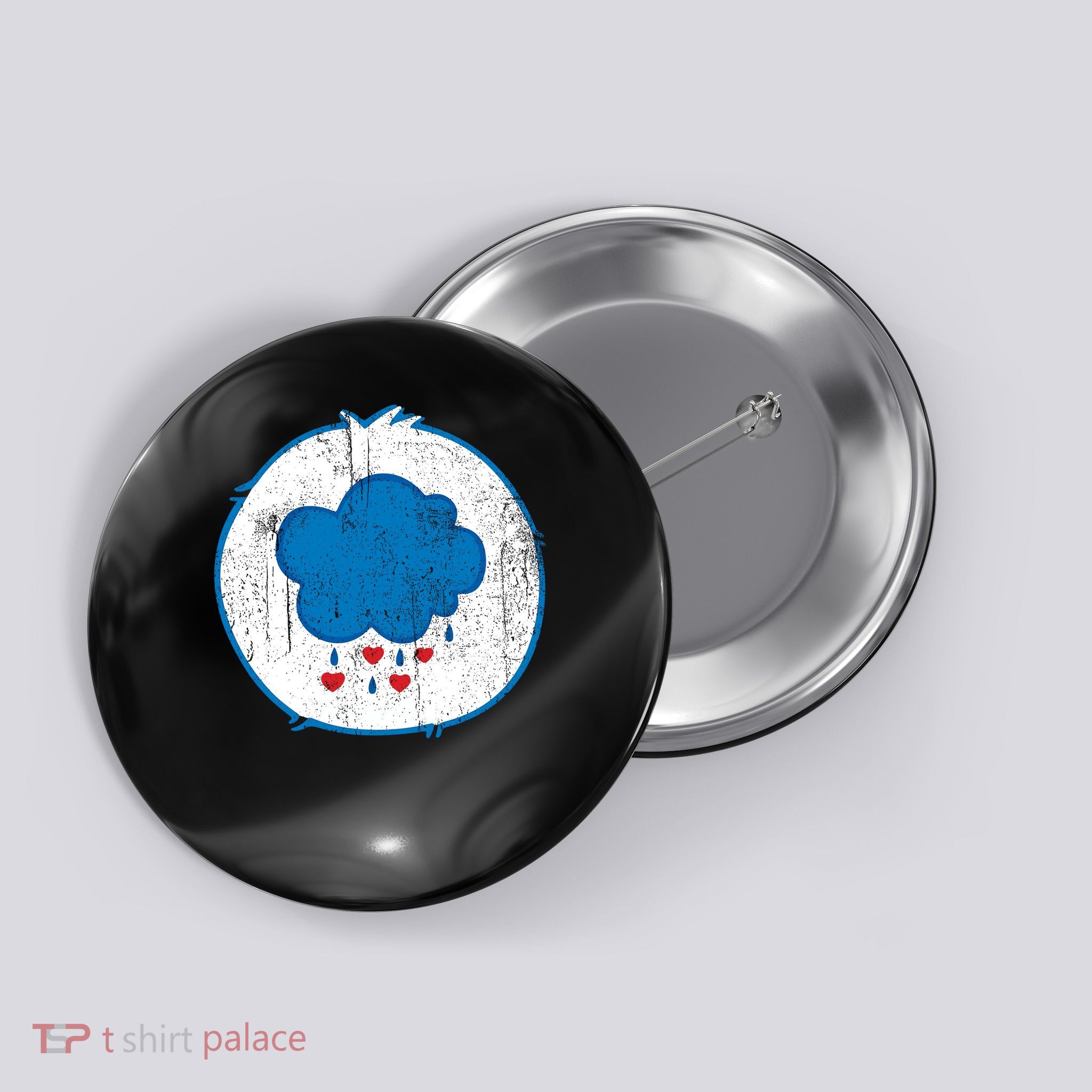 Grumpy Bear Costume Boy Retro Button