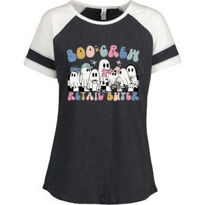 Groovy Boo Crew Retail Buyer Halloween Cute Ghost Enza Ladies Jersey Colorblock Tee