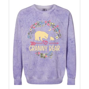 Granny Bear Christmas Family Flower Grandma Xmas Cute Gift Colorblast Crewneck Sweatshirt