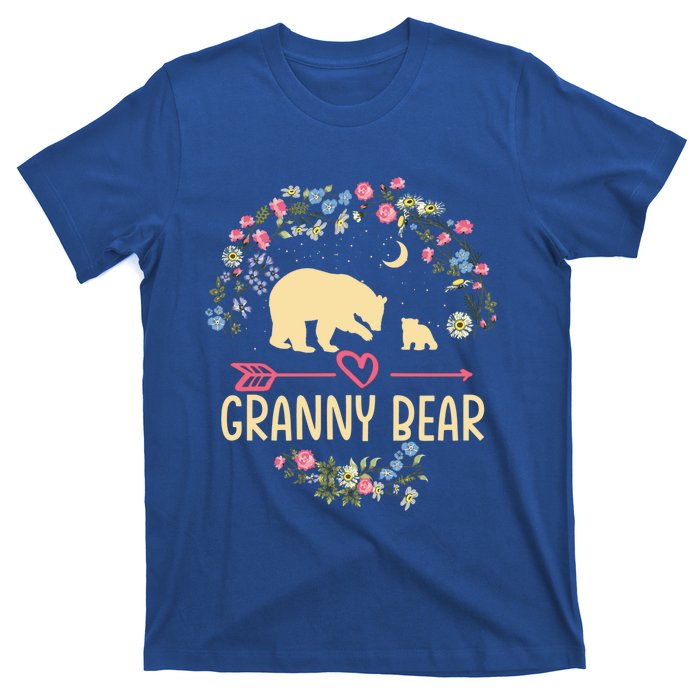 Granny Bear Christmas Family Flower Grandma Xmas Cute Gift T-Shirt