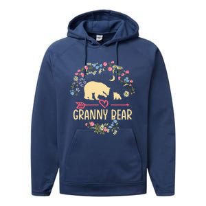 Granny Bear Christmas Family Flower Grandma Xmas Cute Gift Performance Fleece Hoodie