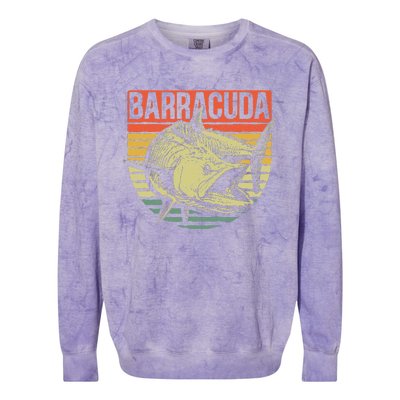 Great Barracuda Cuda Fishing Wildlife Saltwater Fish Art Colorblast Crewneck Sweatshirt