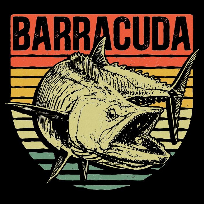Great Barracuda Cuda Fishing Wildlife Saltwater Fish Art Doggie Tank