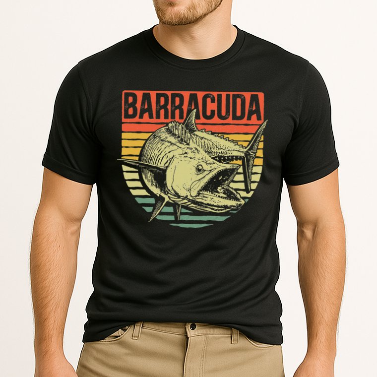 Great Barracuda Cuda Fishing Wildlife Saltwater Fish Art Cooling Performance Crew T-Shirt