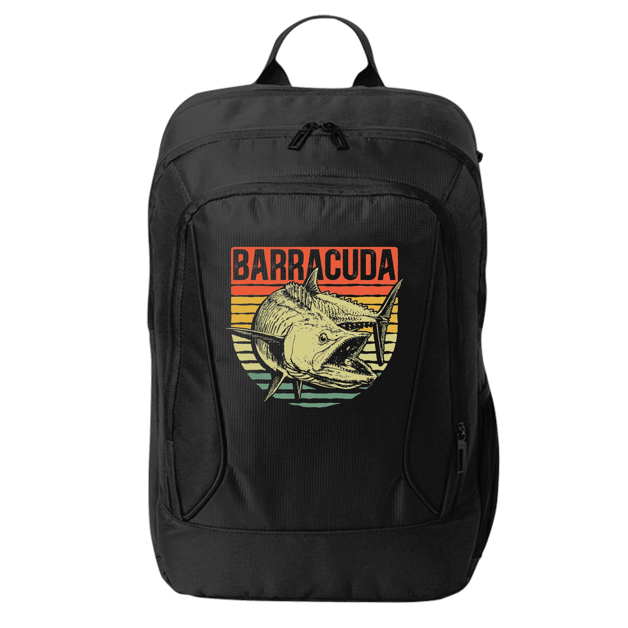 Great Barracuda Cuda Fishing Wildlife Saltwater Fish Art City Backpack
