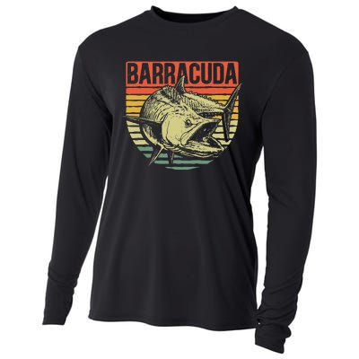 Great Barracuda Cuda Fishing Wildlife Saltwater Fish Art Cooling Performance Long Sleeve Crew