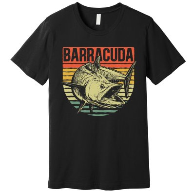 Great Barracuda Cuda Fishing Wildlife Saltwater Fish Art Premium T-Shirt