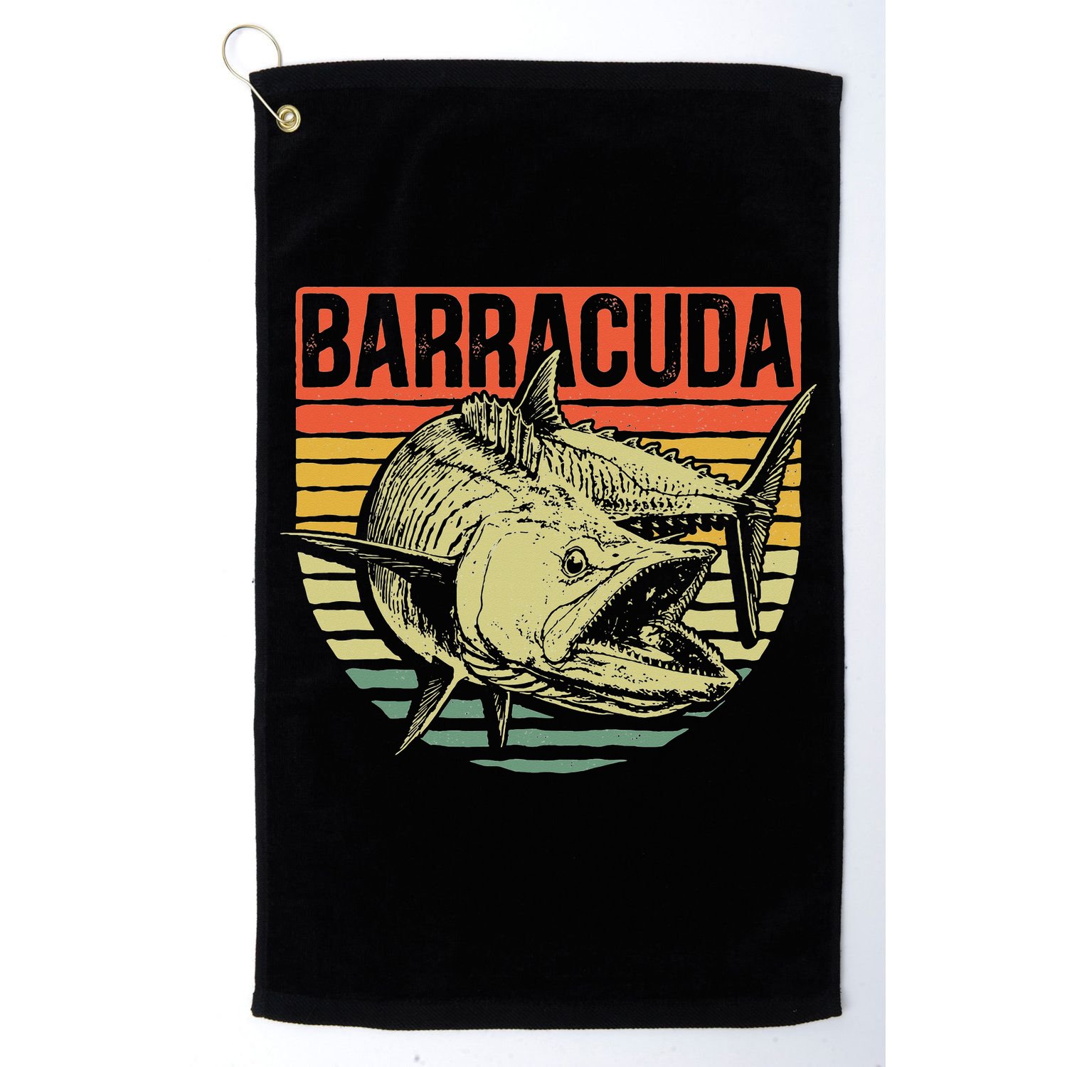 Great Barracuda Cuda Fishing Wildlife Saltwater Fish Art Golf Towel