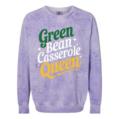 Green Bean Casserole Queen Funny Kitchen Queen Thanksgiving Colorblast Crewneck Sweatshirt