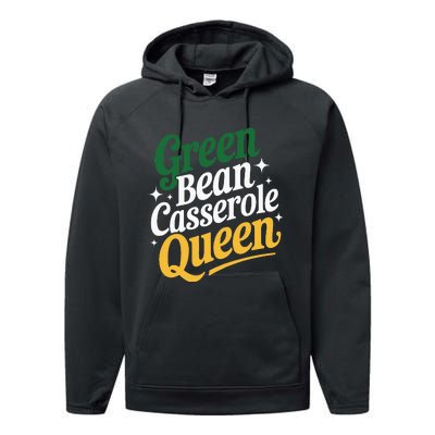 Green Bean Casserole Queen Funny Kitchen Queen Thanksgiving Performance Fleece Hoodie