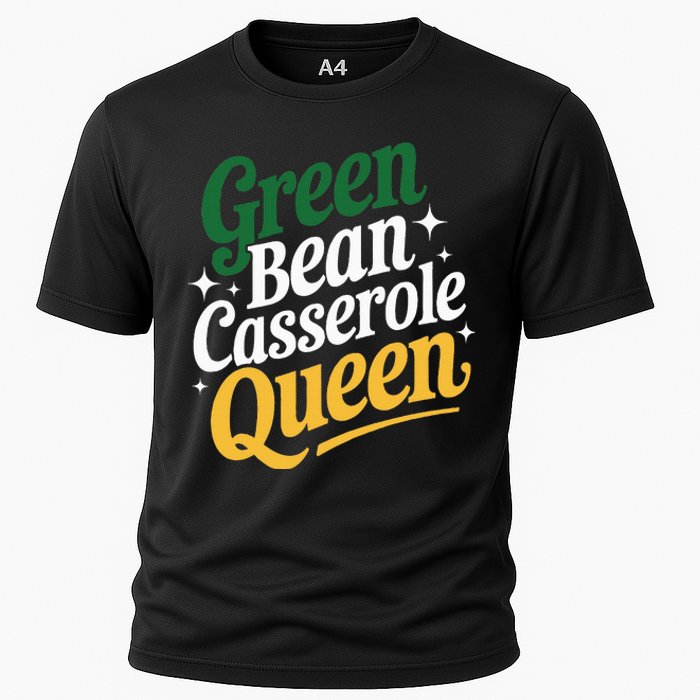 Green Bean Casserole Queen Funny Kitchen Queen Thanksgiving Cooling Performance Crew T-Shirt