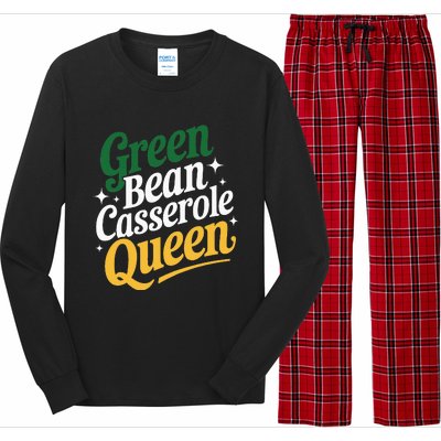 Green Bean Casserole Queen Funny Kitchen Queen Thanksgiving Long Sleeve Pajama Set