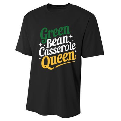 Green Bean Casserole Queen Funny Kitchen Queen Thanksgiving Performance Sprint T-Shirt