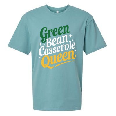 Green Bean Casserole Queen Funny Kitchen Queen Thanksgiving Sueded Cloud Jersey T-Shirt