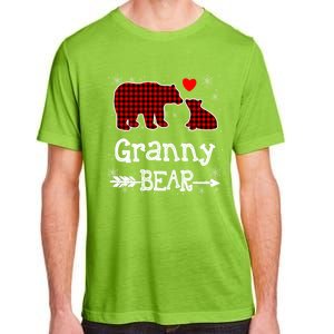 Granny Bear Christmas Pajama Red Plaid Buffalo Family Xmas Gift Adult ChromaSoft Performance T-Shirt