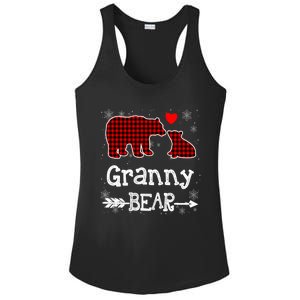 Granny Bear Christmas Pajama Red Plaid Buffalo Family Xmas Gift Ladies PosiCharge Competitor Racerback Tank