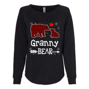 Granny Bear Christmas Pajama Red Plaid Buffalo Family Xmas Gift Womens California Wash Sweatshirt