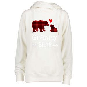 Granny Bear Christmas Pajama Red Plaid Buffalo Family Xmas Gift Womens Funnel Neck Pullover Hood