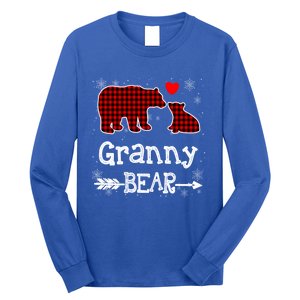 Granny Bear Christmas Pajama Red Plaid Buffalo Family Xmas Gift Long Sleeve Shirt