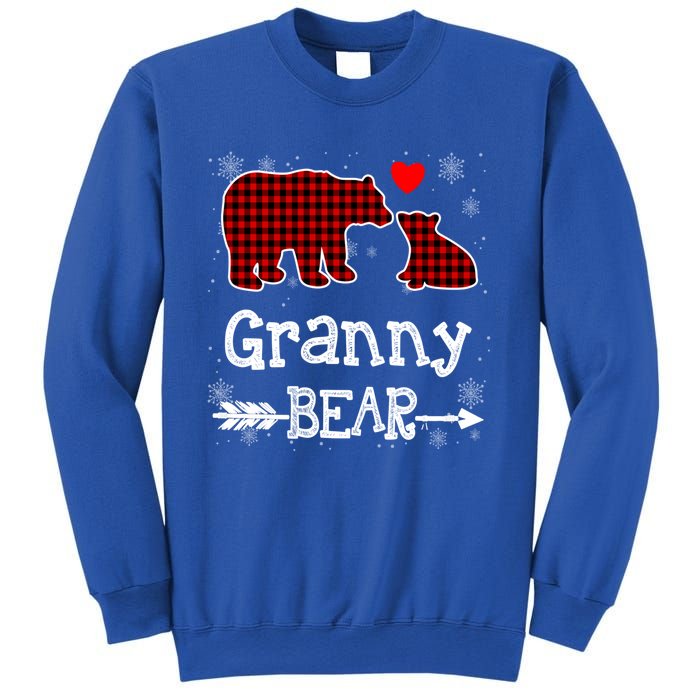 Granny Bear Christmas Pajama Red Plaid Buffalo Family Xmas Gift Sweatshirt