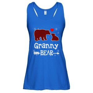 Granny Bear Christmas Pajama Red Plaid Buffalo Family Xmas Gift Ladies Essential Flowy Tank