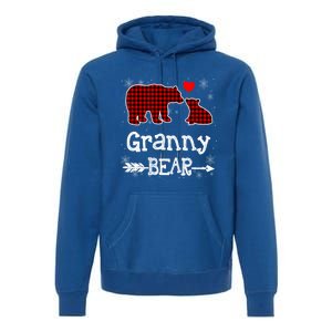 Granny Bear Christmas Pajama Red Plaid Buffalo Family Xmas Gift Premium Hoodie