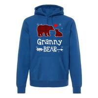 Granny Bear Christmas Pajama Red Plaid Buffalo Family Xmas Gift Premium Hoodie