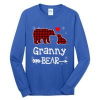 Granny Bear Christmas Pajama Red Plaid Buffalo Family Xmas Gift Tall Long Sleeve T-Shirt